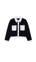 CROPPED CONTRASTING KNITTED CARDIGAN Flowering Girl