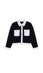 CROPPED CONTRASTING KNITTED CARDIGAN Flowering Girl