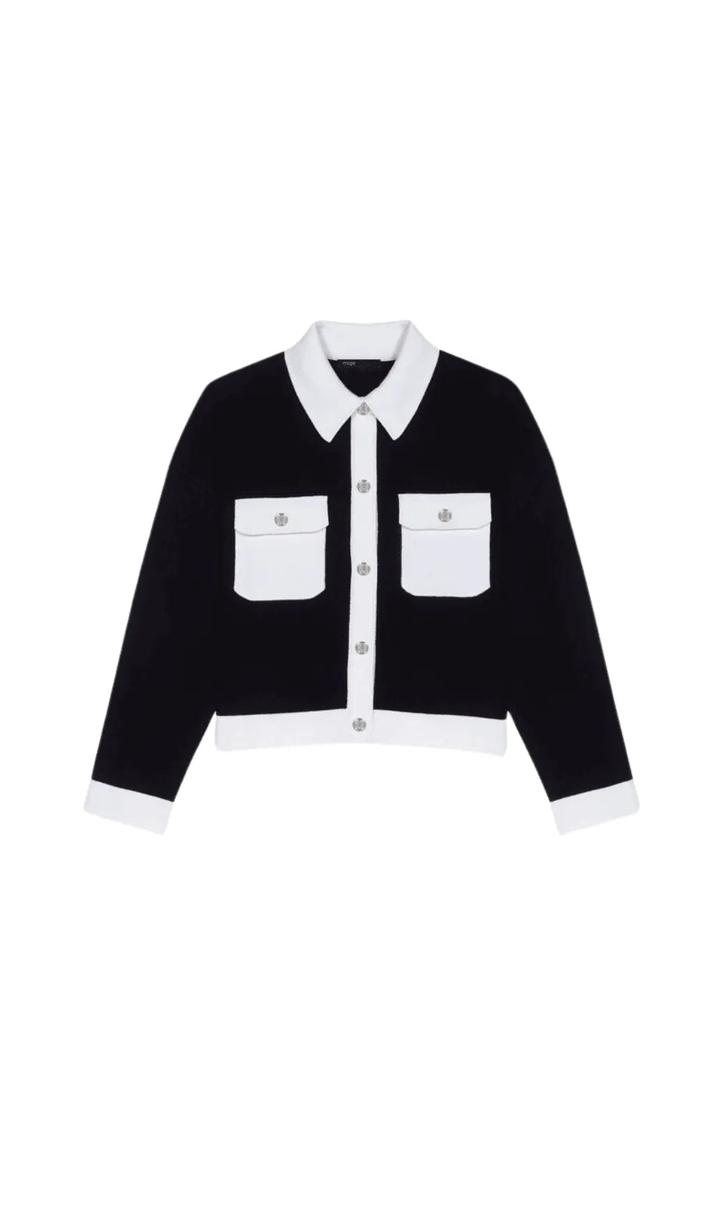 CROPPED CONTRASTING KNITTED CARDIGAN Flowering Girl