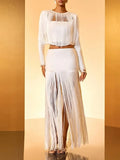 Gunhilda Long Sleeve Fringe Bandage Top Set Flowering Girl