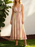 Mavi Striped Midi Dress Flowering Girl