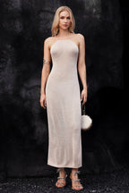 Hailey Halter Knitted Midi Dress Flowering Girl