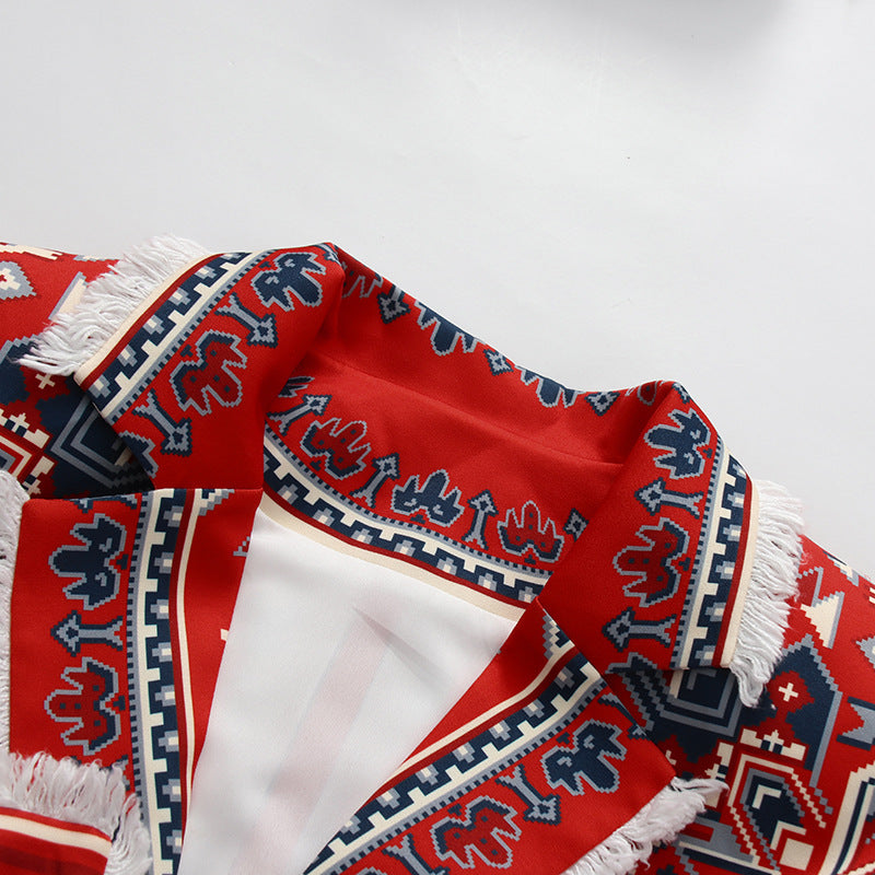 Moxie Red Printed Blazer