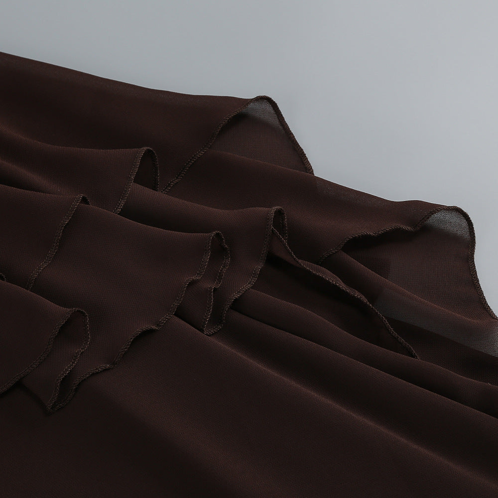 Myriam Coffee Halter Flower Maxi Dress