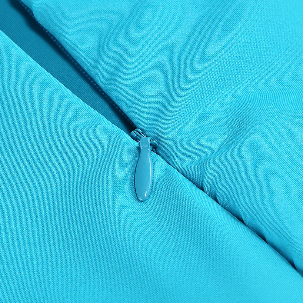 Myna Blue Halter Pleated Maxi Dress With Gloves