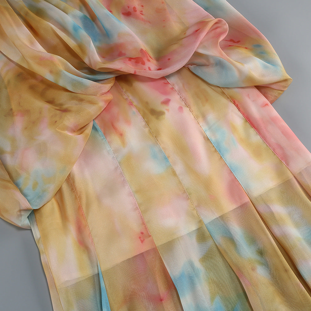 Myla Yellow Spaghetti Printed Maxi Dress