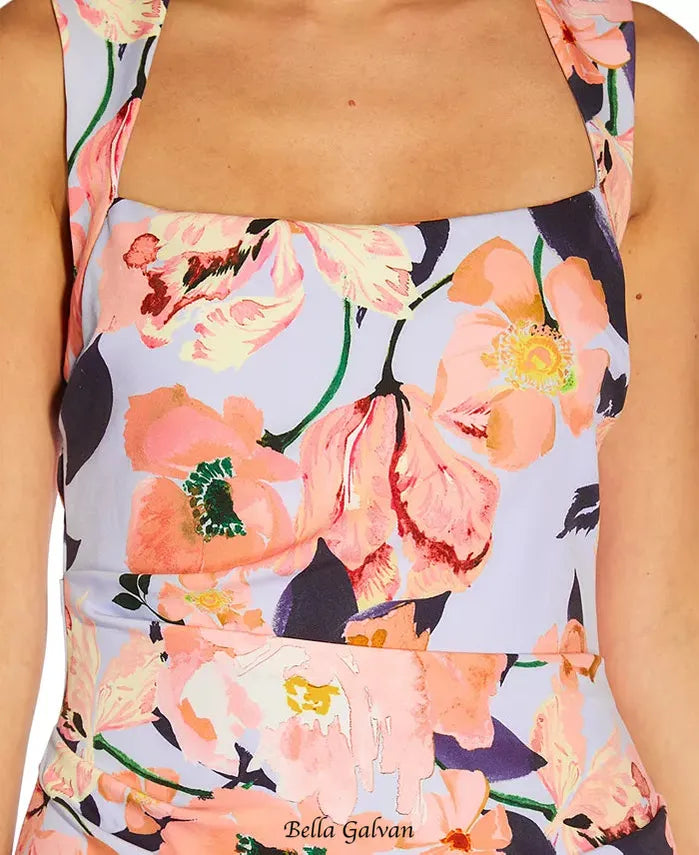 Women's Square-Neck Floral-Print Gown Flowering Girl