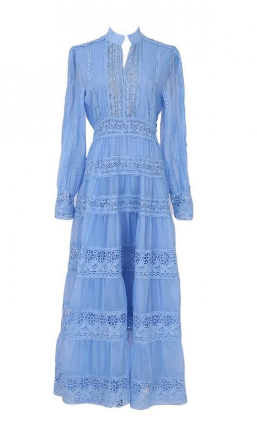 Kamaria Blue Long Sleeve Maxi Dress Flowering Girl