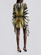 Jaleno Bat Sleeve Stripe Mini Dress Flowering Girl
