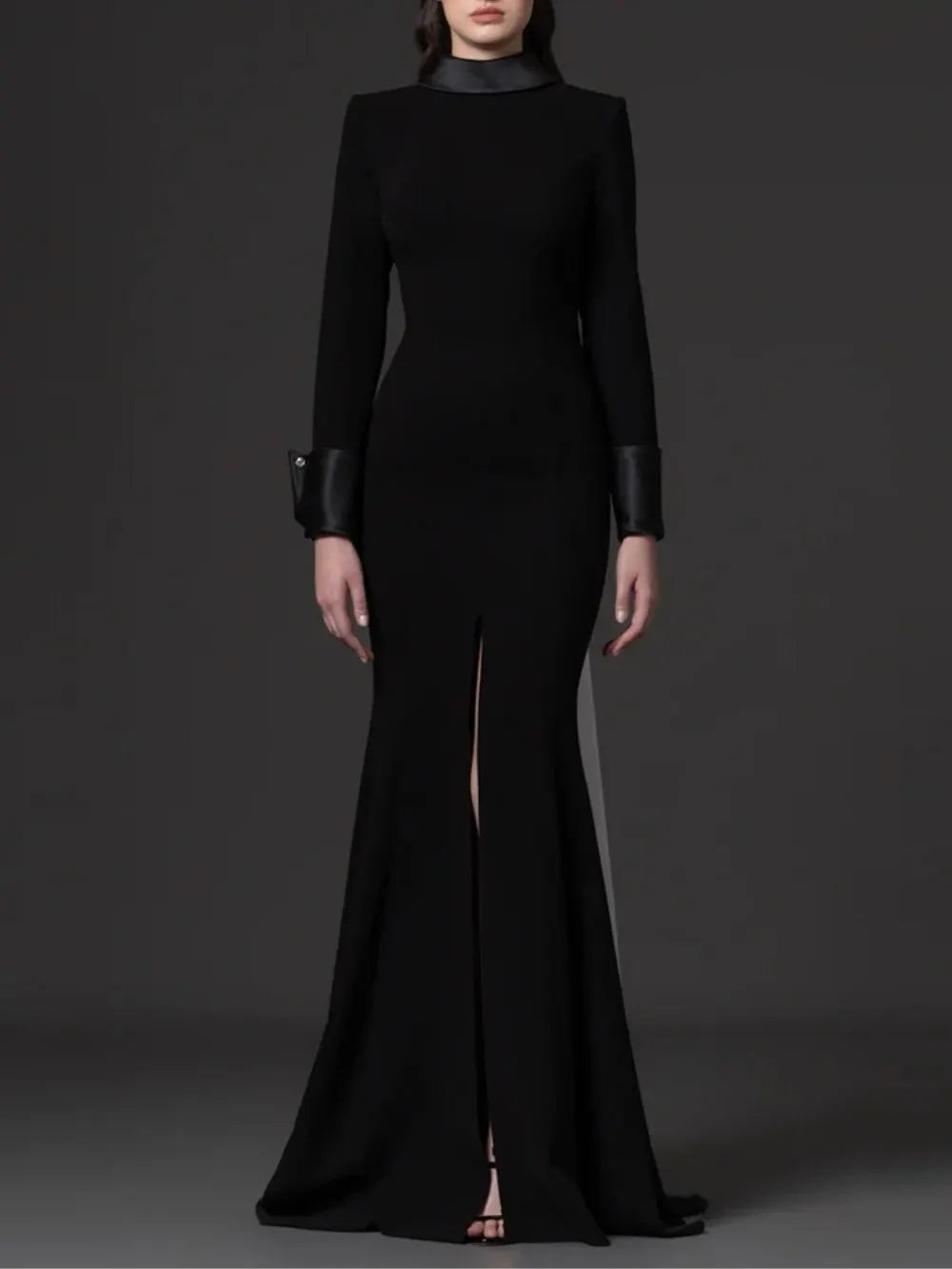 Manya Black Long Sleeve Maxi Dress Flowering Girl