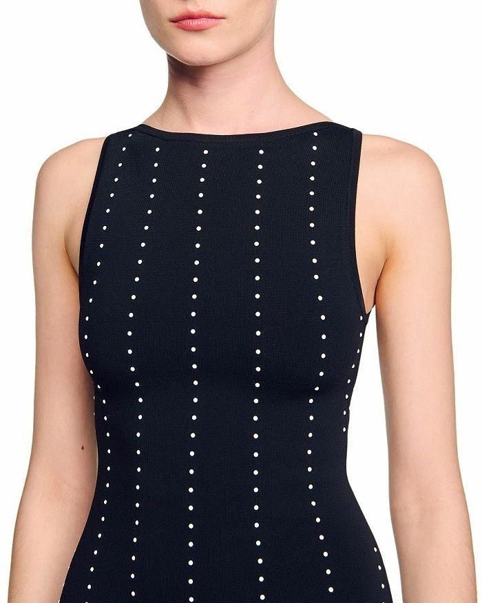 Marjorie Fringed Knit Maxi Dress In Black Flowering Girl