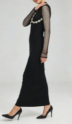 Jaliyah Black Long Sleeve Maxi Dress Flowering Girl