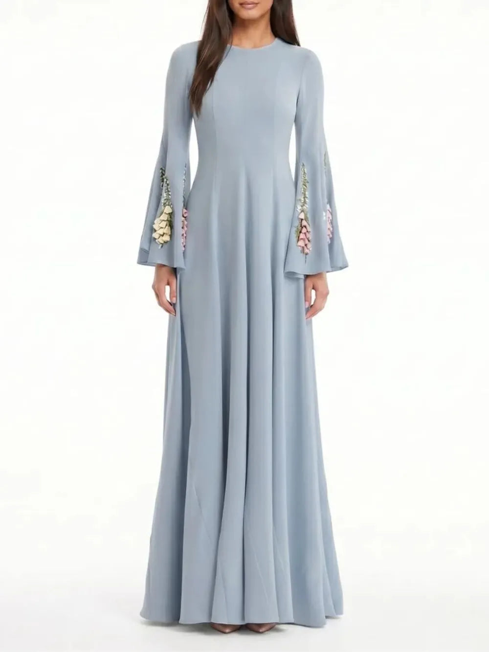 Vestra Flared Sleeve Flower Maxi Dress Flowering Girl