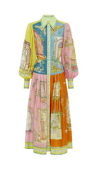 Elgin Printed Long Sleeve Midi Dress Flowering Girl