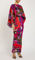 Keller Strappy Printed Maxi Dress With Cape Flowering Girl