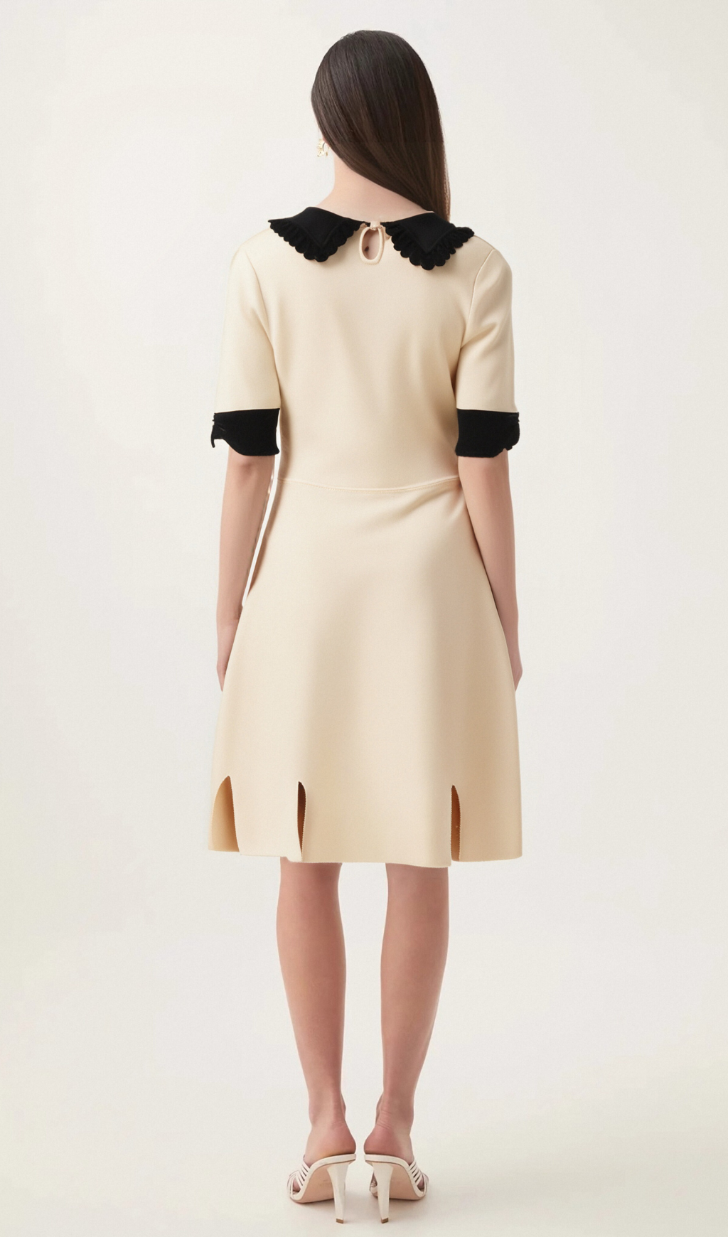 Andréa white split-hem knitted mini dress Flowering Girl