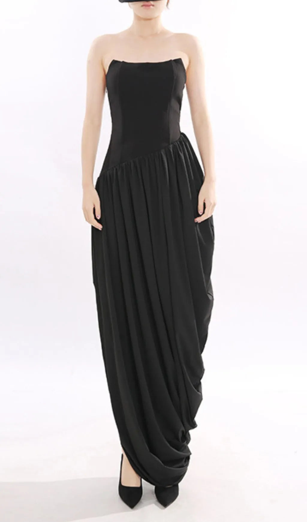 Jethra Black Strapless Maxi Dress Flowering Girl