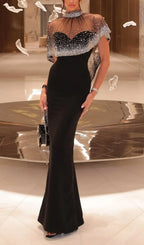 Duana Black Crystal Maxi Dress Flowering Girl