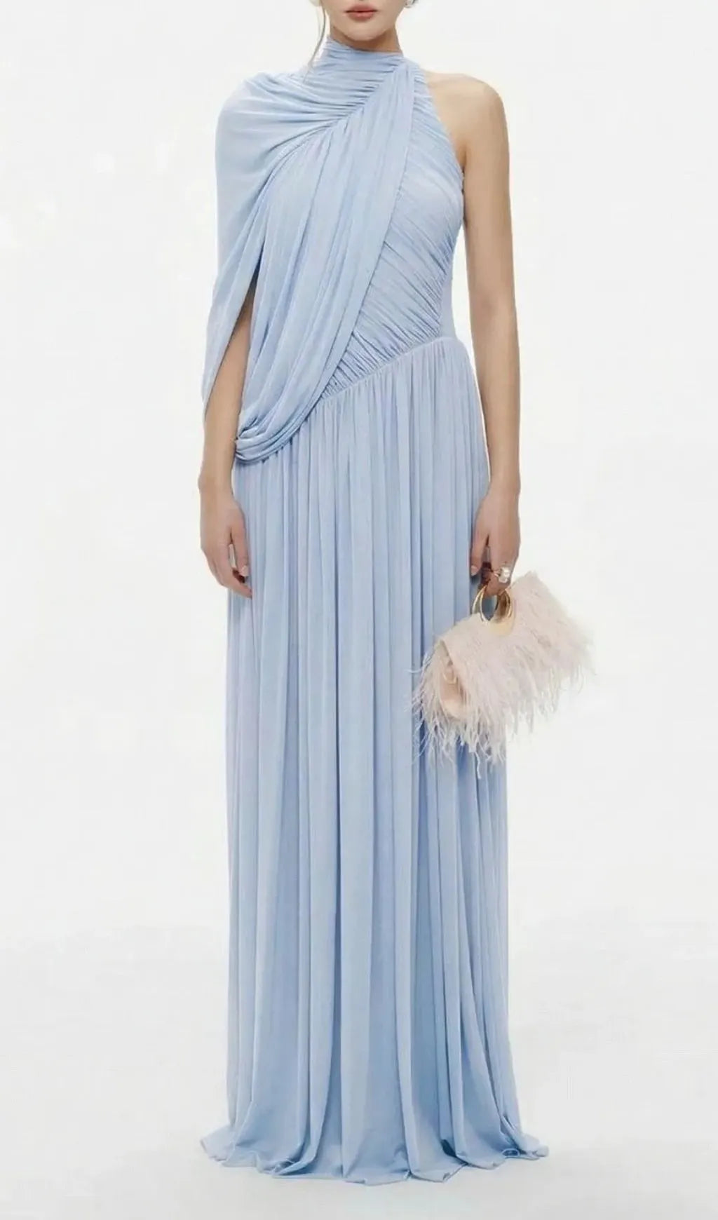 Kennedi Irregular Shoulder Ruched Maxi Dress Flowering Girl