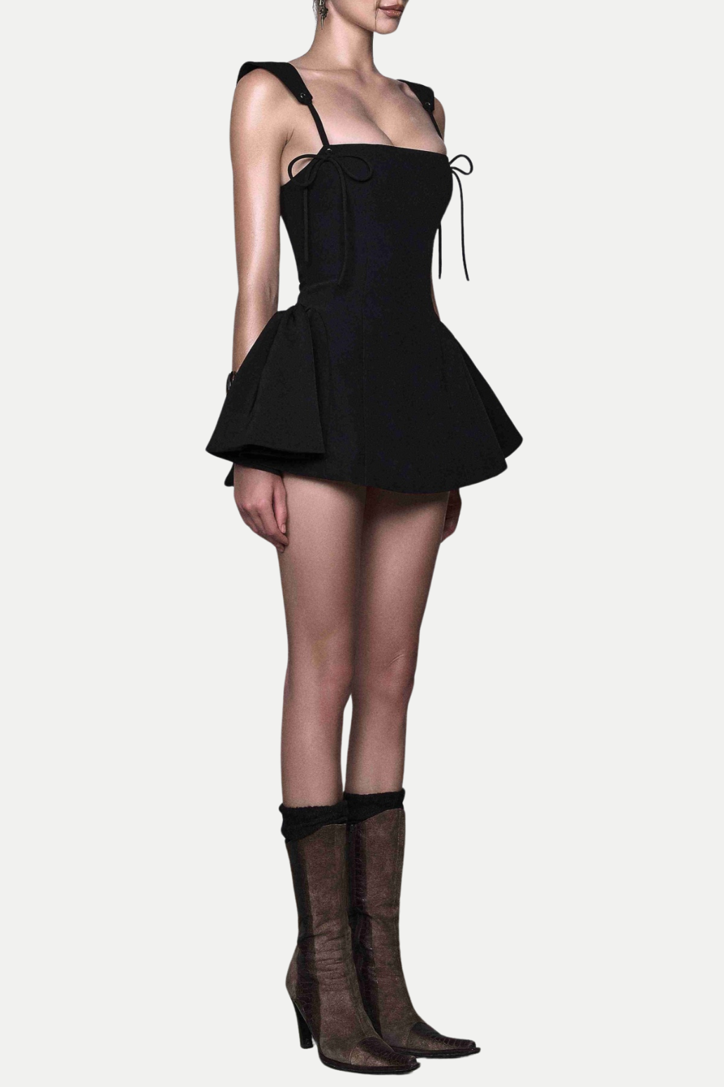 Hazal Lace Up Spaghetti Mini Dress Flowering Girl