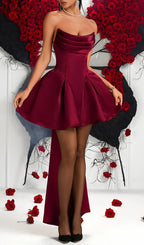 Kathia Red Strapless Bow Mni Dress Flowering Girl