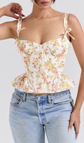 Lethia Floral Corset Top Flowering Girl