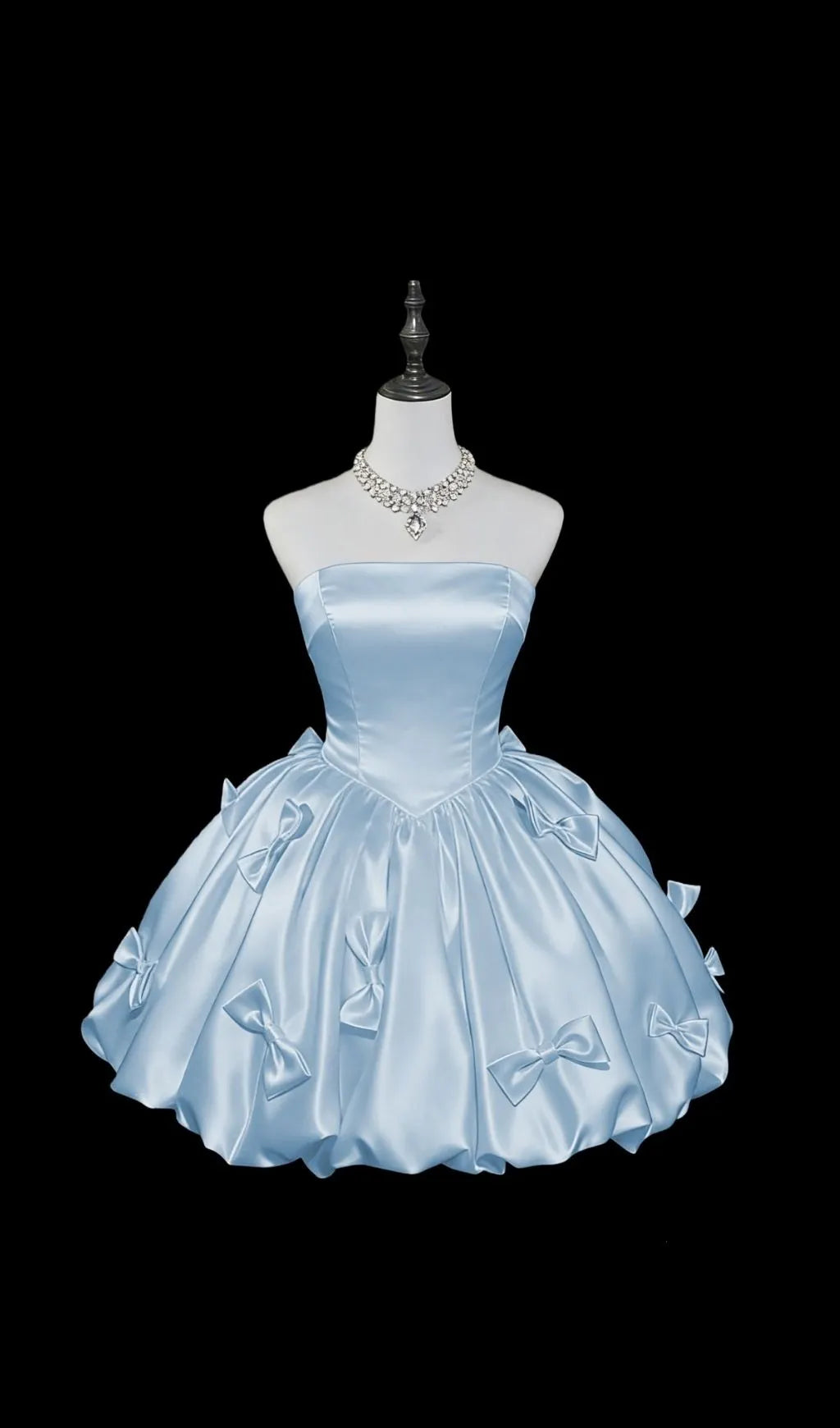 Kristal Strapless Bow Embellished Mini Dress Flowering Girl