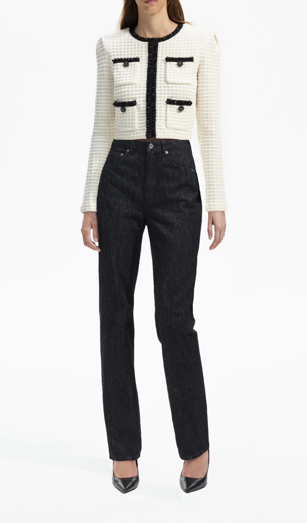 CREAM TEXTURED KNIT CARDIGAN Flowering Girl