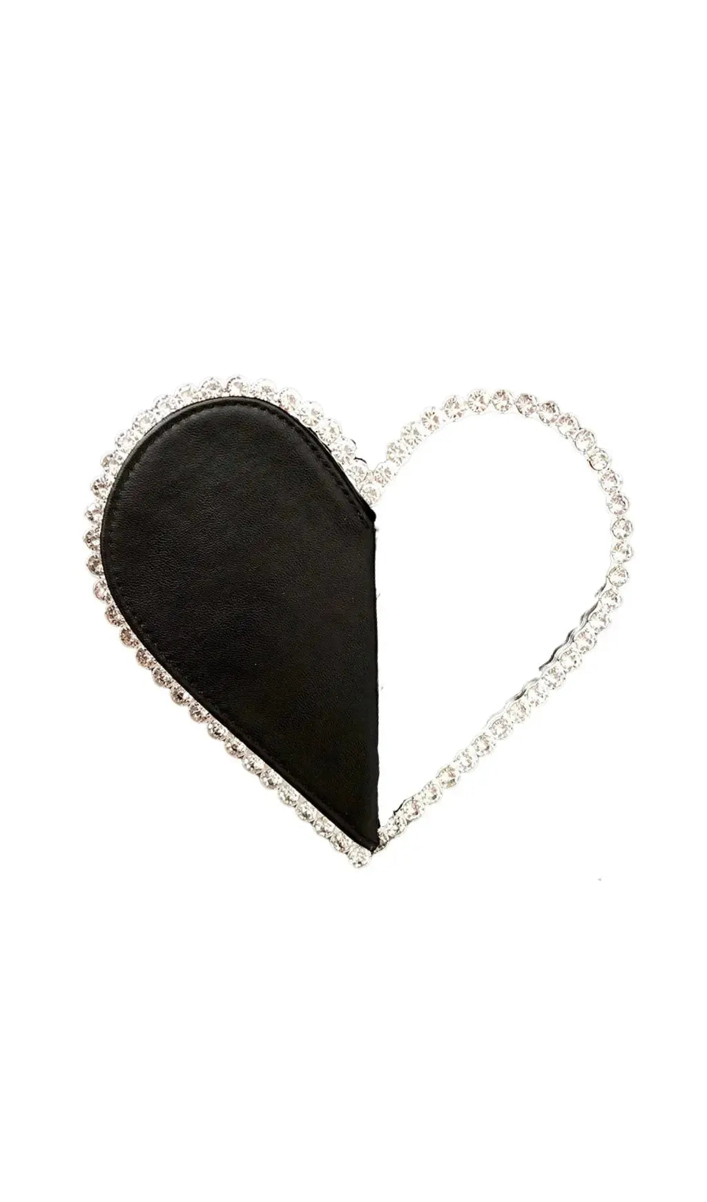 Black Love Diamond Leather Clutch Flowering Girl