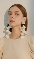 Alejandra White Pearl Flower Earrings Flowering Girl