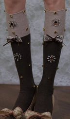 Diamante Embellished Bow Stockings Flowering Girl