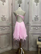 One-Shoulder Crystal Chiffon Party Dress Flowering Girl