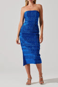 Reine Plisse Strapless Midi Dress Flowering Girl