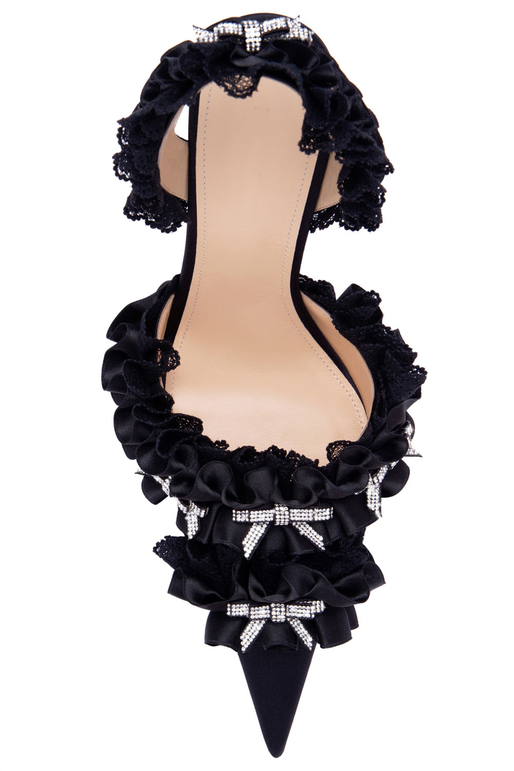 Avah Bow-embellished Slingback Pumps - Black Flowering Girl