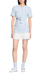 Short Tweed Dress Flowering Girl