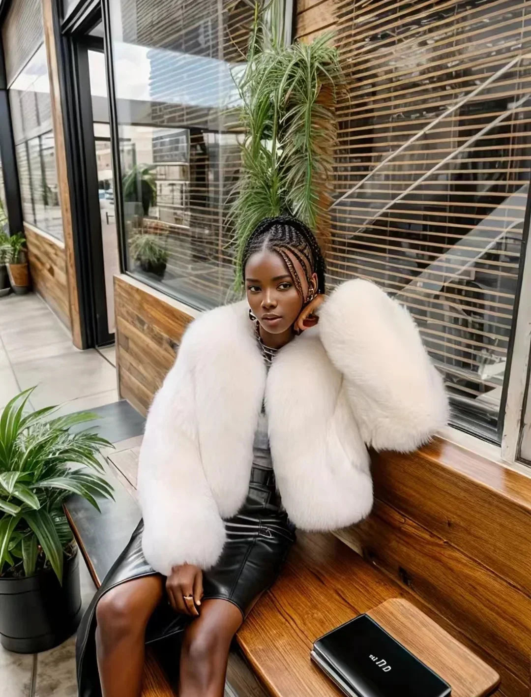 Cristina Faux Fur Coat Flowering Girl