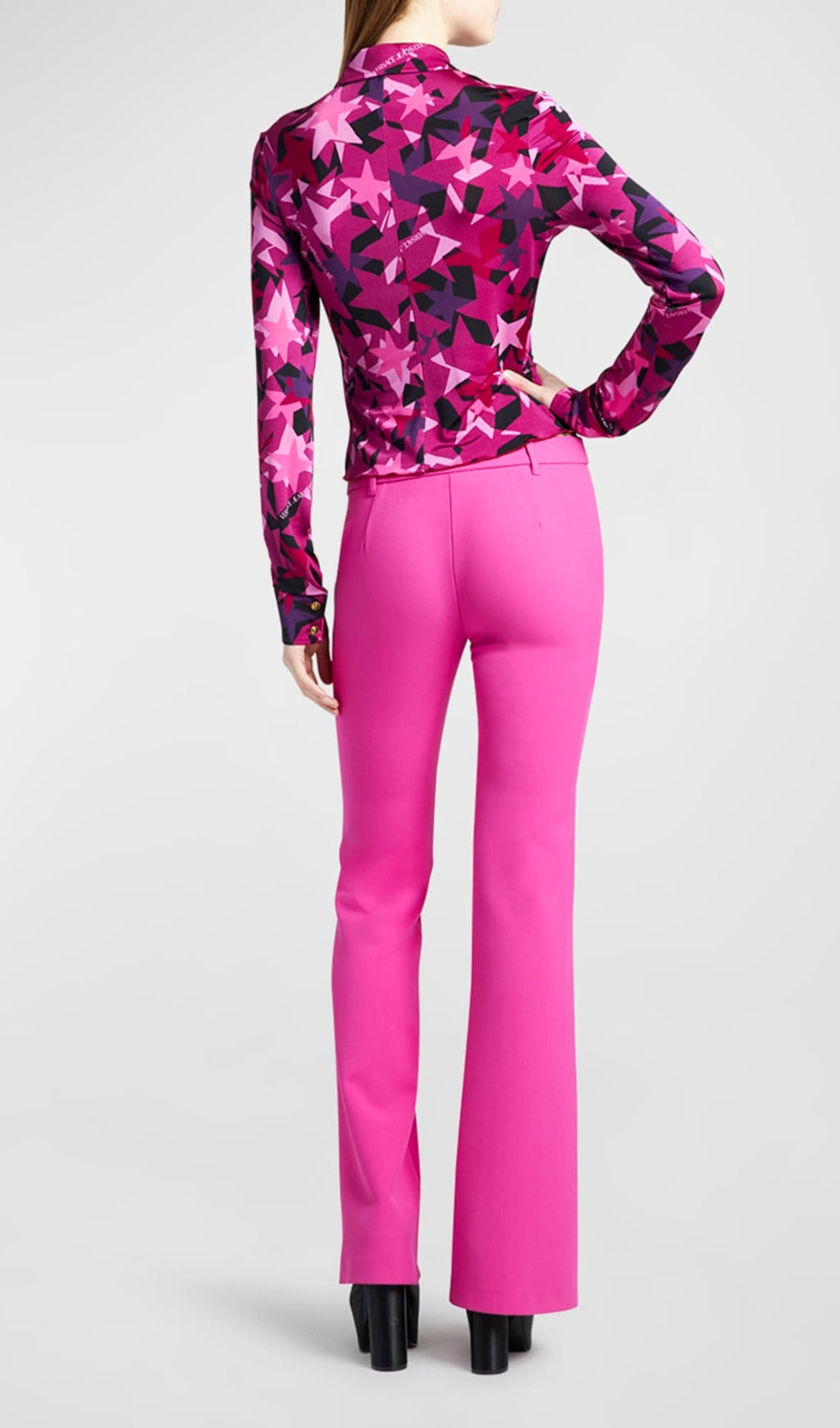 Hollow Collarless Blazer Slit Trouser Suit Flowering Girl