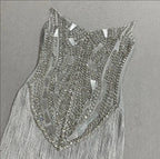 Marlen Strapless Diamante Tassel Maxi Dress Flowering Girl