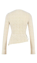 Ivory Floral Lace Trim Top Flowering Girl