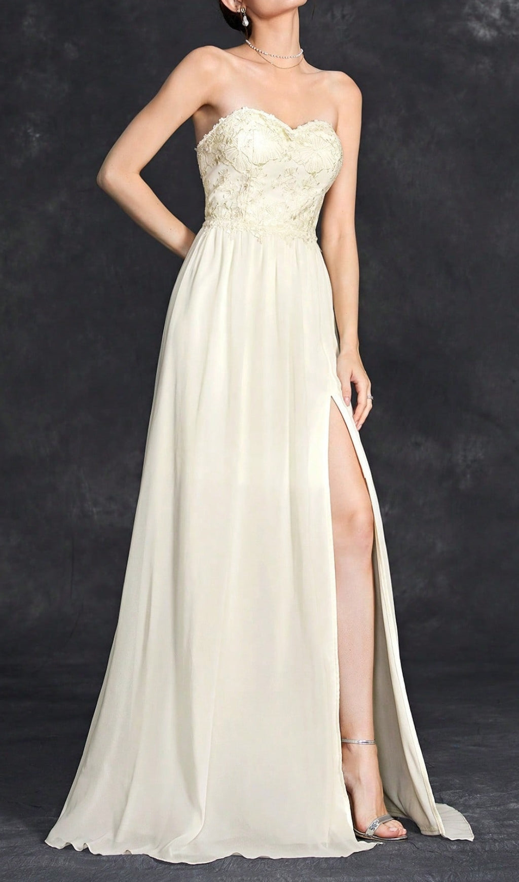 Demia Strapless Flower Maxi Dress Flowering Girl