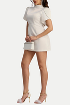 Cutout Bowknot Mini Dress In White Flowering Girl