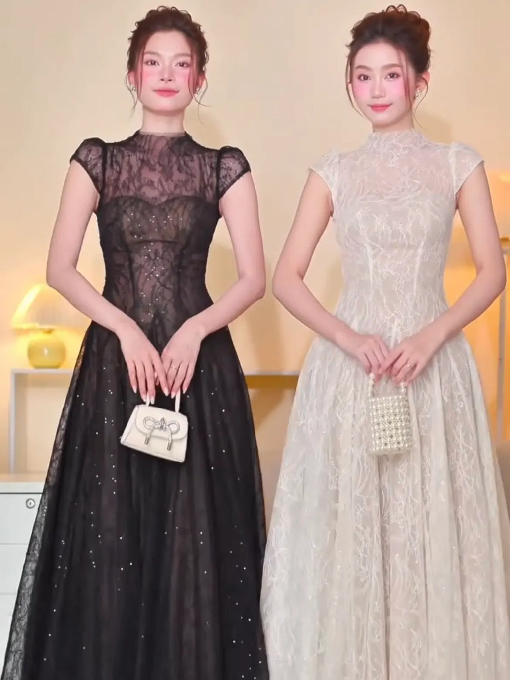 Lace Sequin A Line Midi Dress Flowering Girl