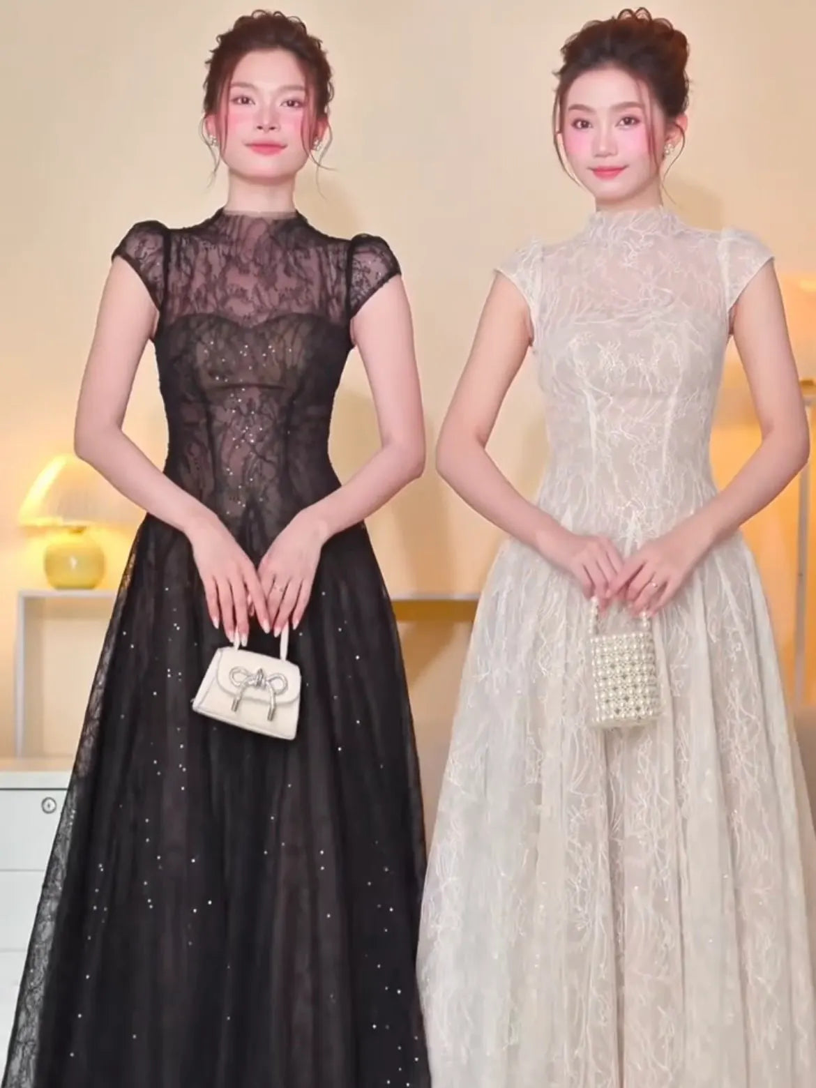 Lace Sequin A Line Midi Dress Flowering Girl