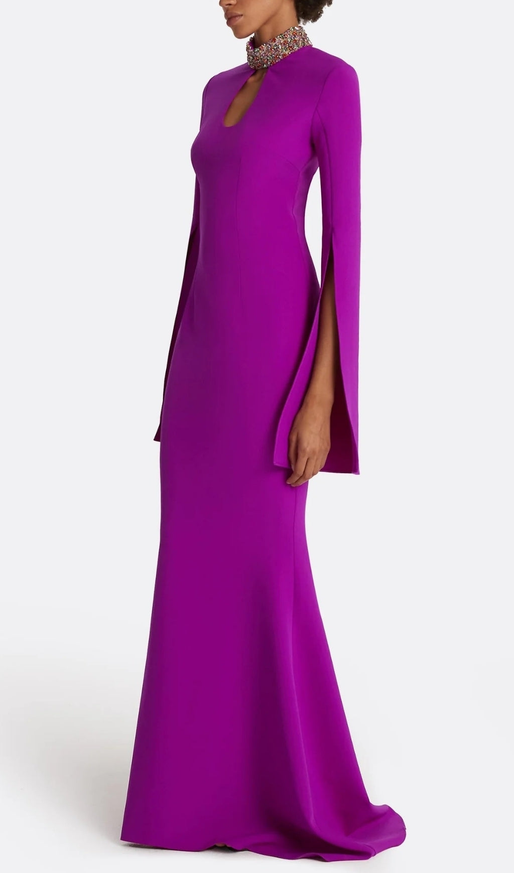 Ellema Purple Long Sleeve Embellished Maxi Dress Flowering Girl