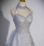 Silver Tulle A-Line Evening Gown Flowering Girl
