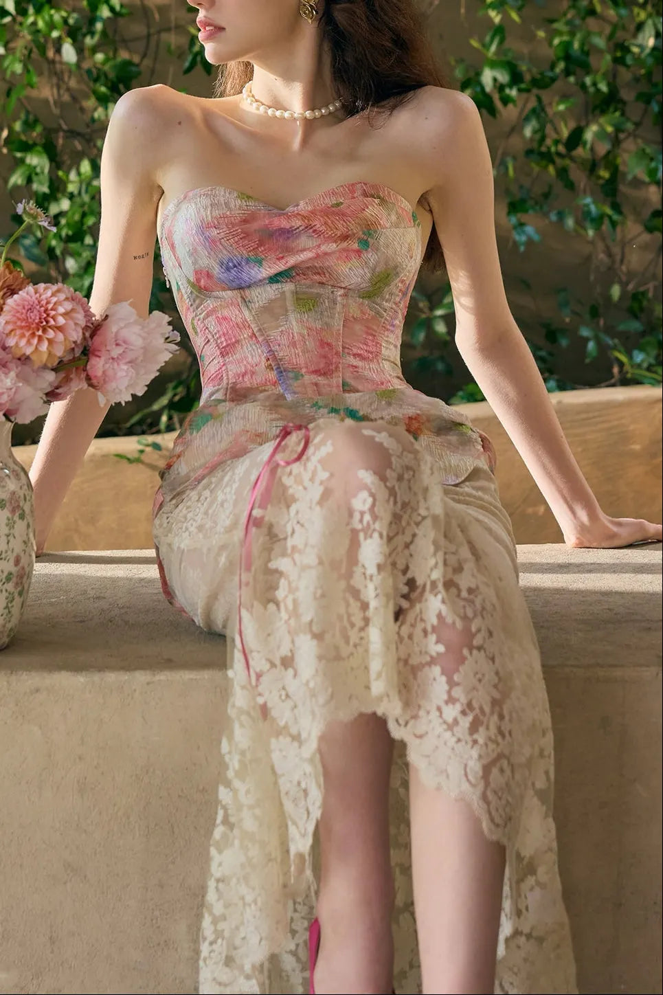 Florence Floral Mirror Corset Skirt Set Flowering Girl