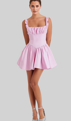 Cotton Candy Cotton Tulle Mini Dress in pink Flowering Girl