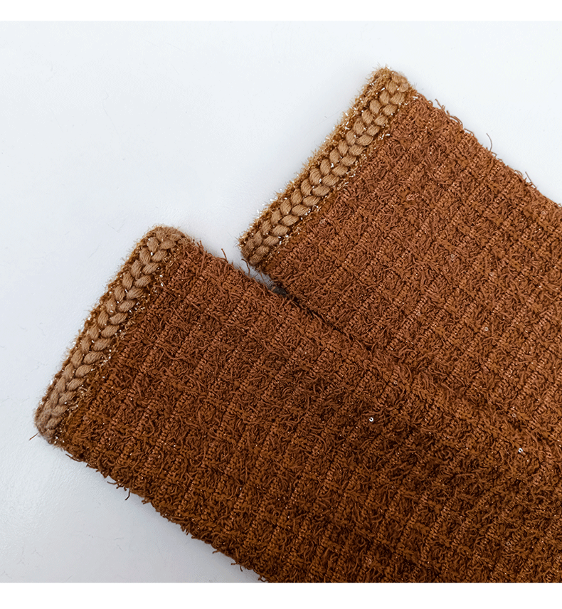 amelia braided-edge tweed midi dress in brown Flowering Girl