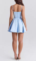 Auberta Blue Strappy Mini Dress Flowering Girl