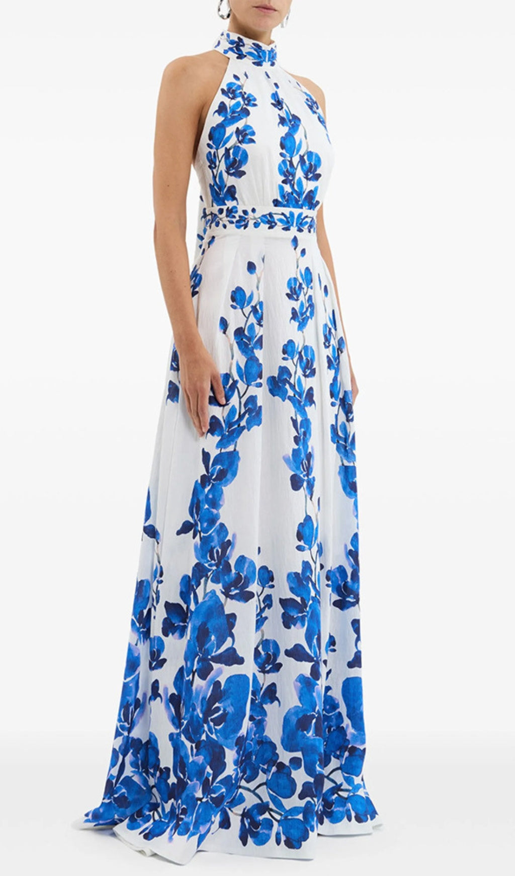 Enid Blue Printed Maxi Dress Flowering Girl
